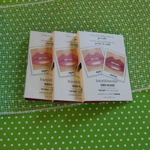 bareMinerals Lip Gloss Dahling Gen Nude Patent Lip Lacquer -Set of 3 Sample Size